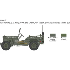 Jeep Willys MB 80th DD-Anniversary 1/24 Kit 1:24 Scale Plastic Model Kit by Italeri