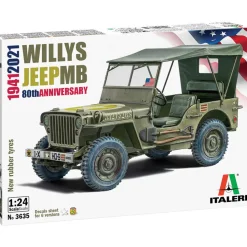 Jeep Willys MB 80th DD-Anniversary 1/24 Kit 1:24 Scale Plastic Model Kit by Italeri