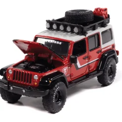 2018 Jeep Wrangler Firestone Field Agent - Black & Red 1:64 Scale Diecast Model Truck by Auto World