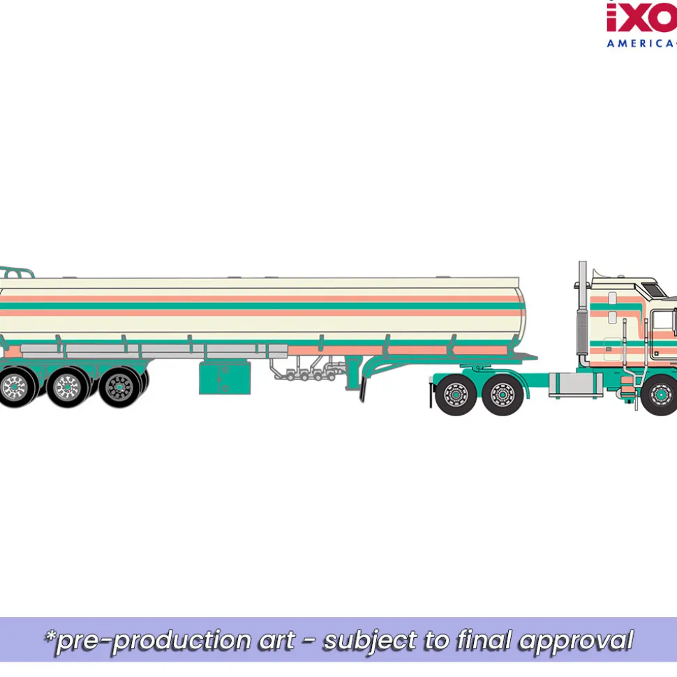 1976 K100 Aerodyne With Tanker - Peaches And Cream 1:64 Scale Diecast Model Truck by IXO Models