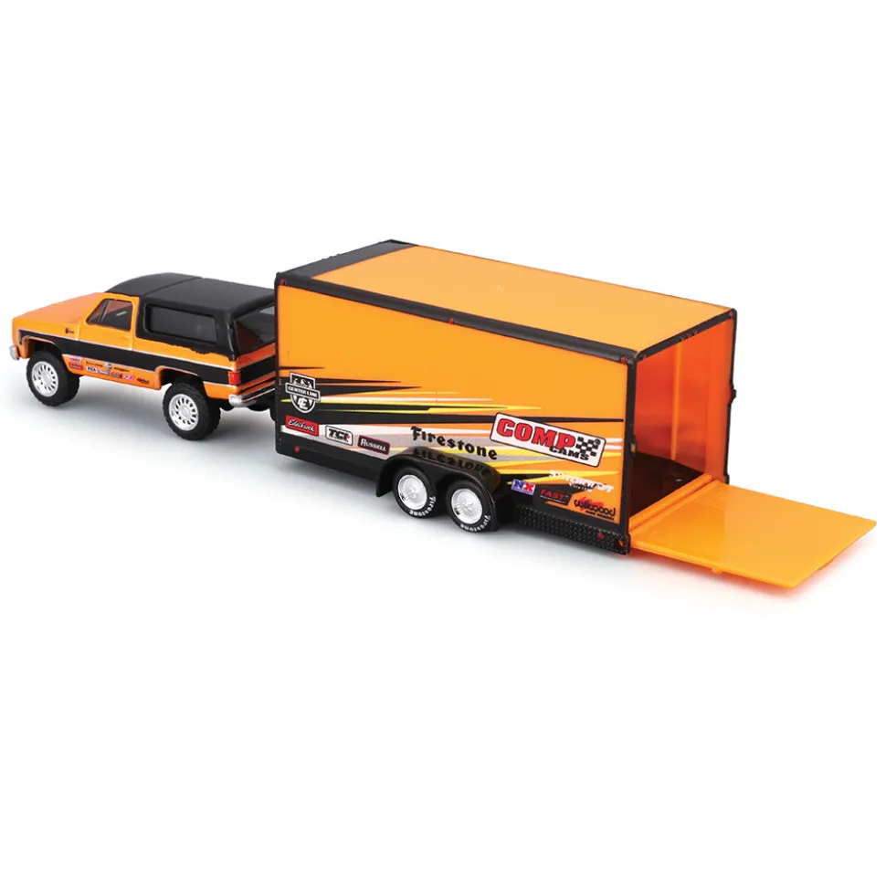1979 K5 Blazer & 1971 Chevy Vega with Trailer 1:64 Scale by Maisto