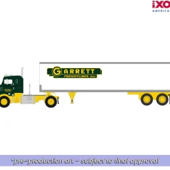 1950 Kenworth Bullnose Garrett Freightlines - Yellow and Green 1:64 Scale Diecast Model Truck by IXO Models