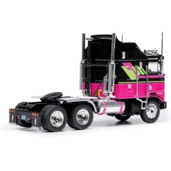 1976 Kenworth K100 Aerodyne - Black and Pink 1:64 Scale Diecast Model Truck by IXO Models