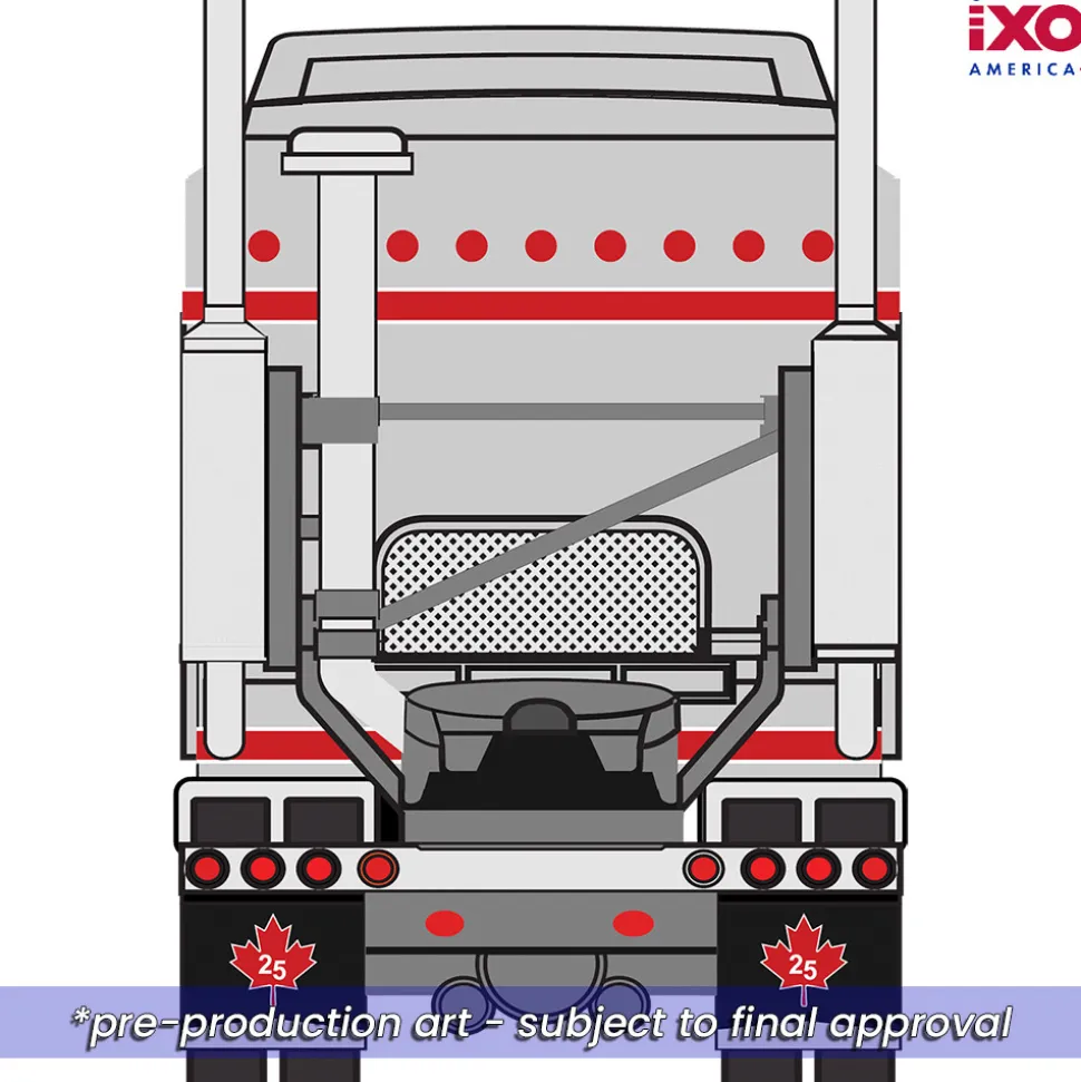 1976 Kenworth K100 Aerodyne Canada 25 - Grey 1:64 Scale Diecast Model Truck by IXO Models