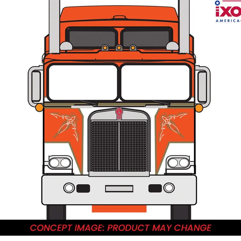 1976 Kenworth K100 Aerodyne - Orange 1:64 Scale Diecast Model Truck by IXO Models