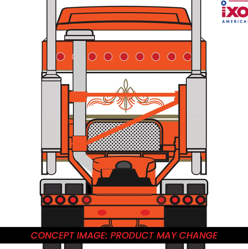 1976 Kenworth K100 Aerodyne - Orange 1:64 Scale Diecast Model Truck by IXO Models