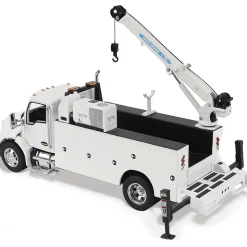 Kenworth T380 Auto-Crane Titan85-Body HC14-Crane Work Truck with Miller EnPak - White 1:50 Scale Diecast Model Truck by Diecast Masters
