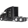 Kenworth T680 76in High Roof Sleeper Cab Tandem Tractor - Black 1:50 Scale Diecast Model Truck by Diecast Masters