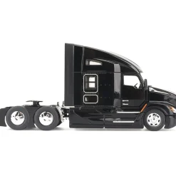 Kenworth T680 76in High Roof Sleeper Cab Tandem Tractor - Black 1:50 Scale Diecast Model Truck by Diecast Masters