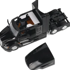 Kenworth T680 76in High Roof Sleeper Cab Tandem Tractor - Black 1:50 Scale Diecast Model Truck by Diecast Masters