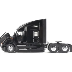 Kenworth T680 76in High Roof Sleeper Cab Tandem Tractor - Black 1:50 Scale Diecast Model Truck by Diecast Masters