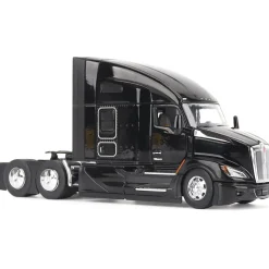 Kenworth T680 76in High Roof Sleeper Cab Tandem Tractor - Black 1:50 Scale Diecast Model Truck by Diecast Masters