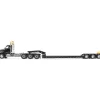 Kenworth T880 SBFA Daycab Tridem Tractor with Trail King TK120 HDG Lowboy Trailer - Black 1:50 Scale Diecast Model Truck by Diecast Masters