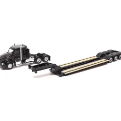 Kenworth T880s SBFS Sleeper Tandem Tractor, Lowboy Trailer & Caterpillar 320D L Hydraulic Excavator 1:87 Scale Diecast Construction by Diecast Masters