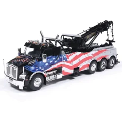 Kenworth T880 Wrecker - Black With American Flag 1:43 Scale by IXO Models