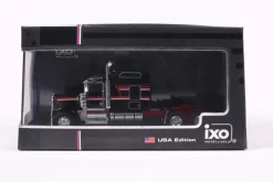 1990 Kenworth W900 - Black With Stripe 1:64 Scale Diecast Model Truck by IXO Models
