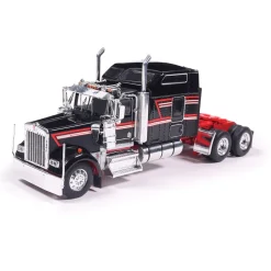 1990 Kenworth W900 - Black With Stripe 1:64 Scale Diecast Model Truck by IXO Models
