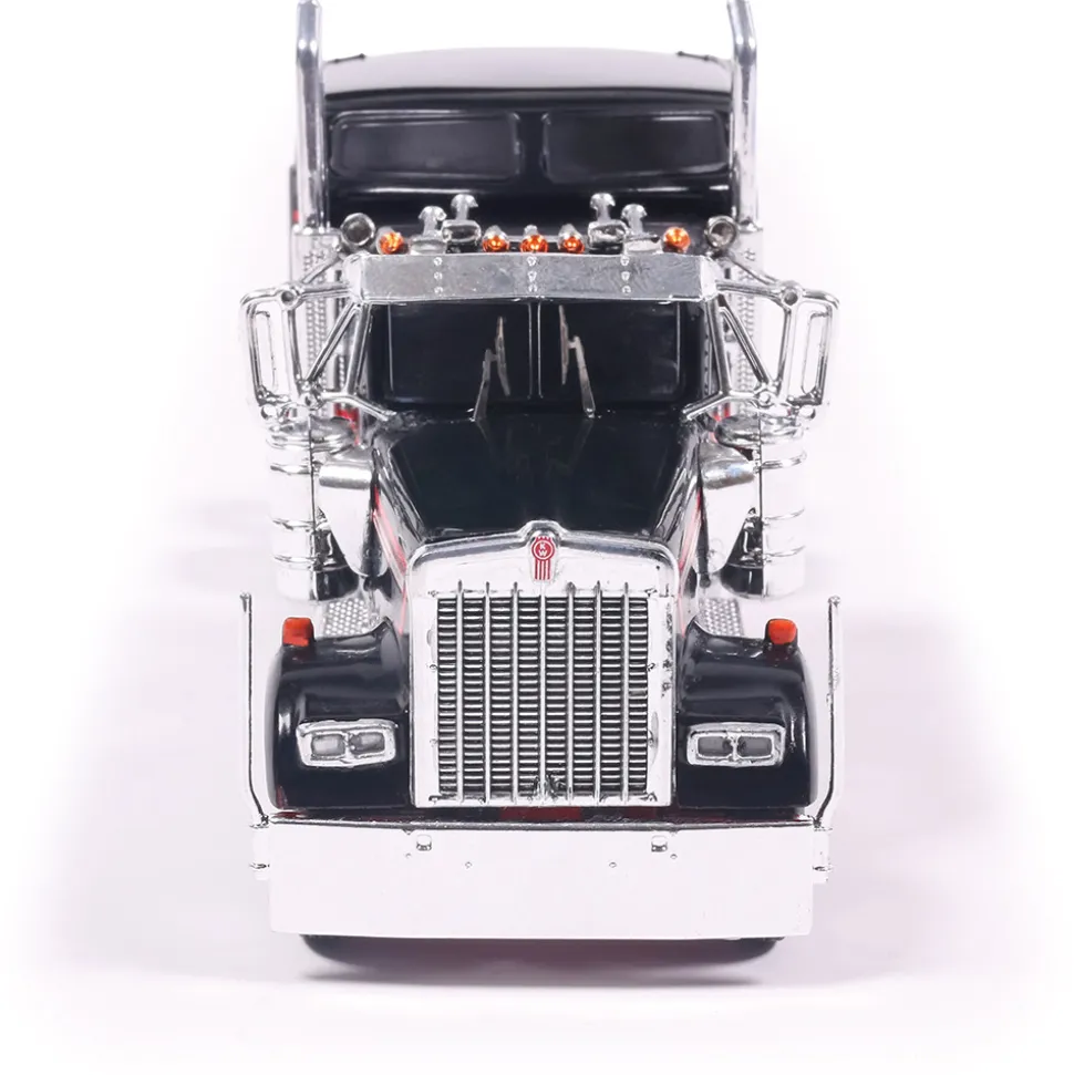 1990 Kenworth W900 - Black With Stripe 1:64 Scale Diecast Model Truck by IXO Models