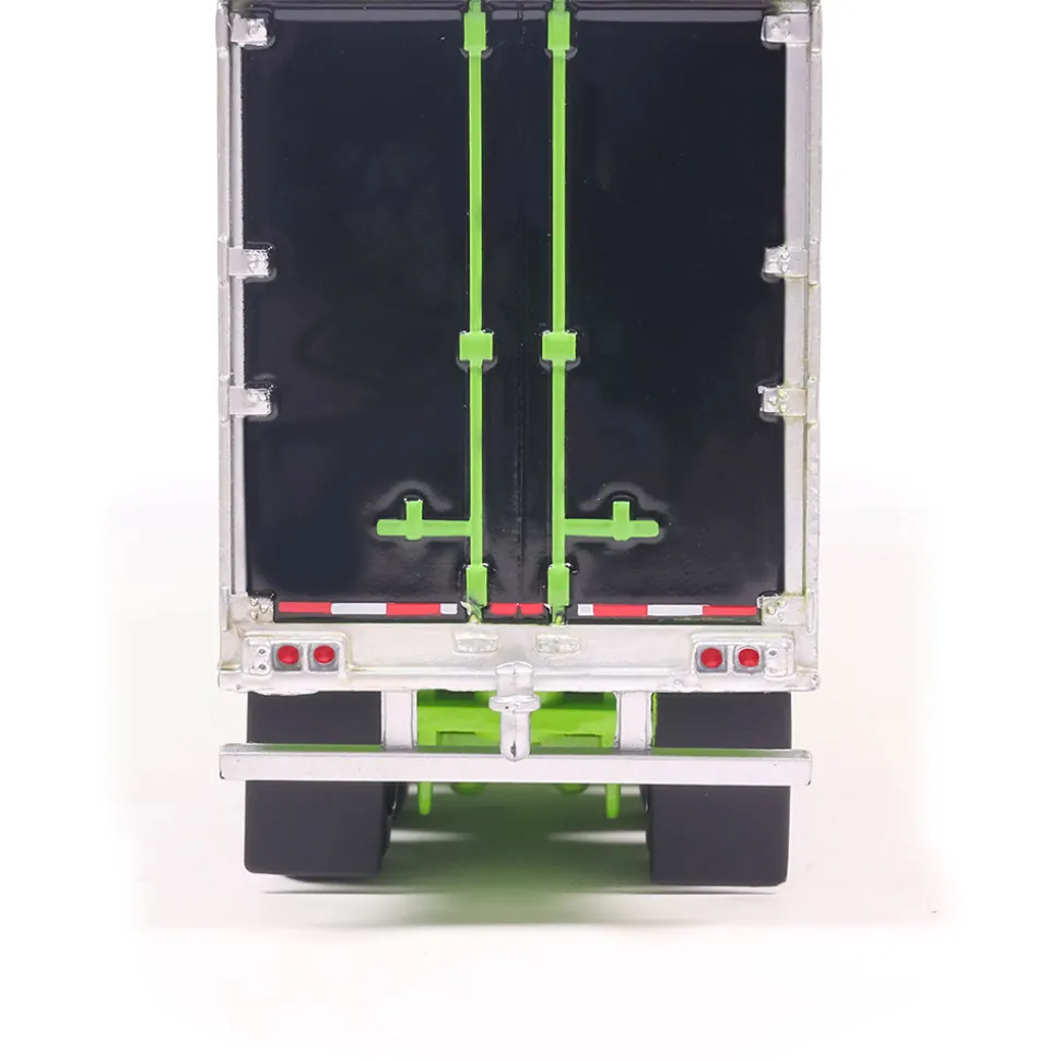 1990 Kenworth W900 with Refer Van - Neon Green and Black 1:64 Scale Diecast Model Truck by IXO Models