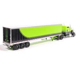 1990 Kenworth W900 with Refer Van - Neon Green and Black 1:64 Scale Diecast Model Truck by IXO Models