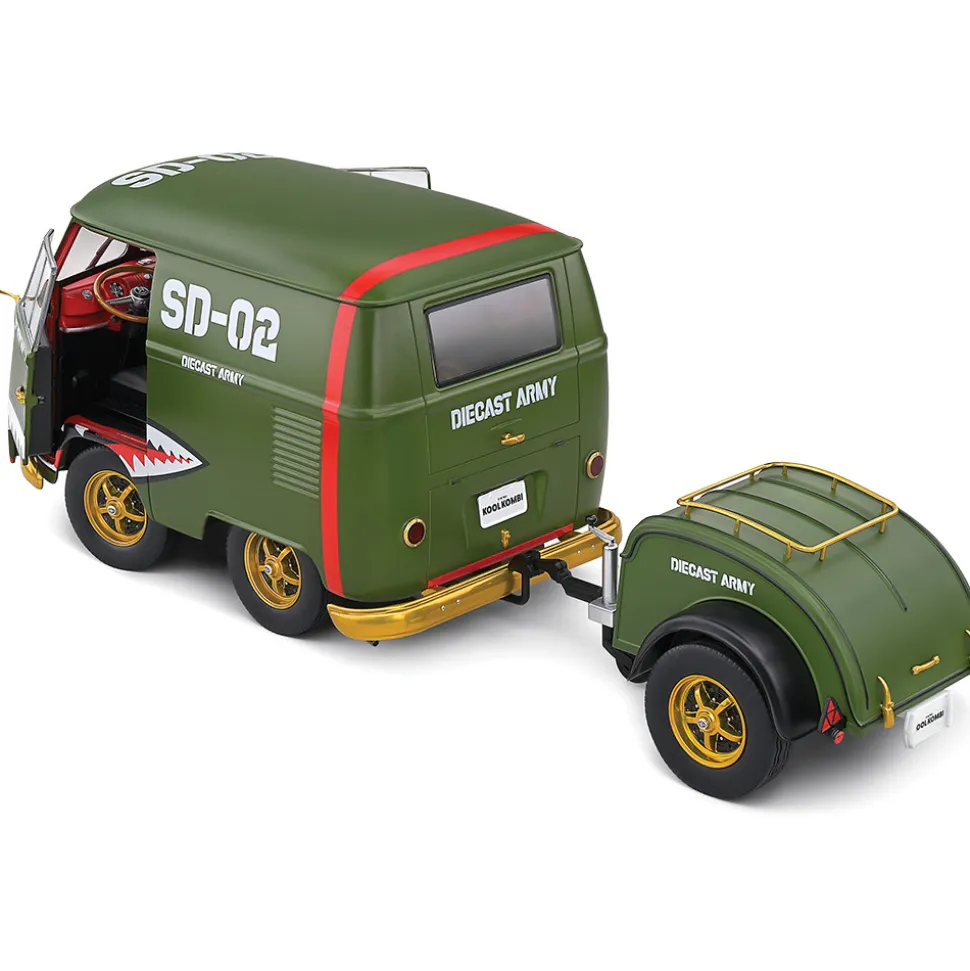 1950 Kool Kombi & Trailer - Green 1:18 Scale Diecast Model Car by Solido