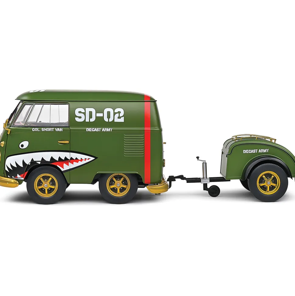 1950 Kool Kombi & Trailer - Green 1:18 Scale Diecast Model Car by Solido