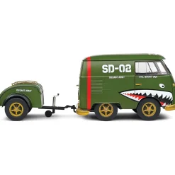 1950 Kool Kombi & Trailer - Green 1:18 Scale Diecast Model Car by Solido