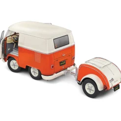 1950 Kool Kombi & Trailer - Orange 1:18 Scale Diecast Model Car by Solido