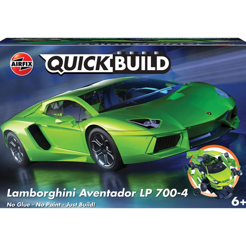 Lamborghini Aventador - Green - Quickbuild 33 Parts Plastic Model Kit by Airfix