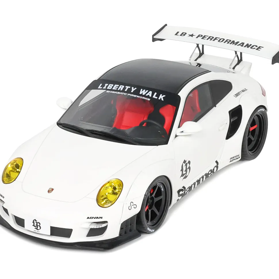 2024 LB-Works Porsche Turbo - White 1:18 Scale Cast Resin Model Car by GT Spirit