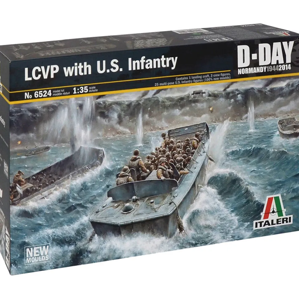 LCVP With US Infantry 1/35 Kit 1:35 Scale Plastic Model Kit by Italeri