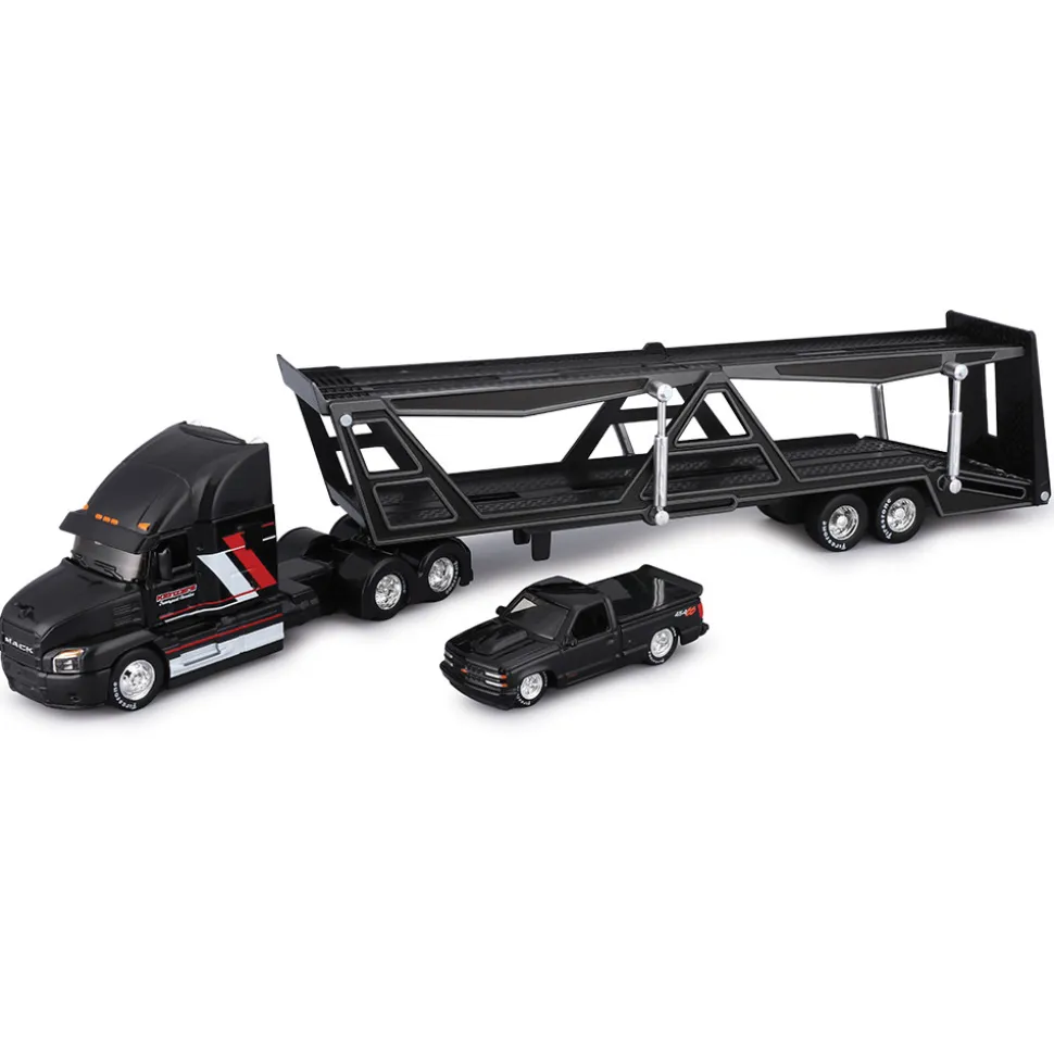 Mack Anthem Transporter + 1993 Chevrolet 454 SS 1:64 Scale Diecast Replica Model by Maisto