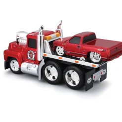 1980 MACK R685ST Flatbed & 1993 Chevy 454 SS - Muscle Transports 1:64 Scale by Muscle Machines