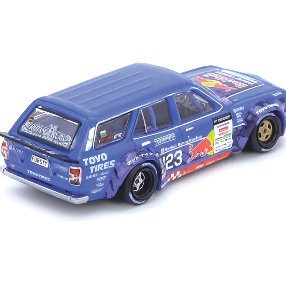 Mad Mike 1976 Mazda RX3 Station Wagon - Blue 1:64 Scale Diecast Model Car by Inno Models
