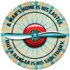 Man's Hangar Round Metal Sign by Vintage Sign Co.