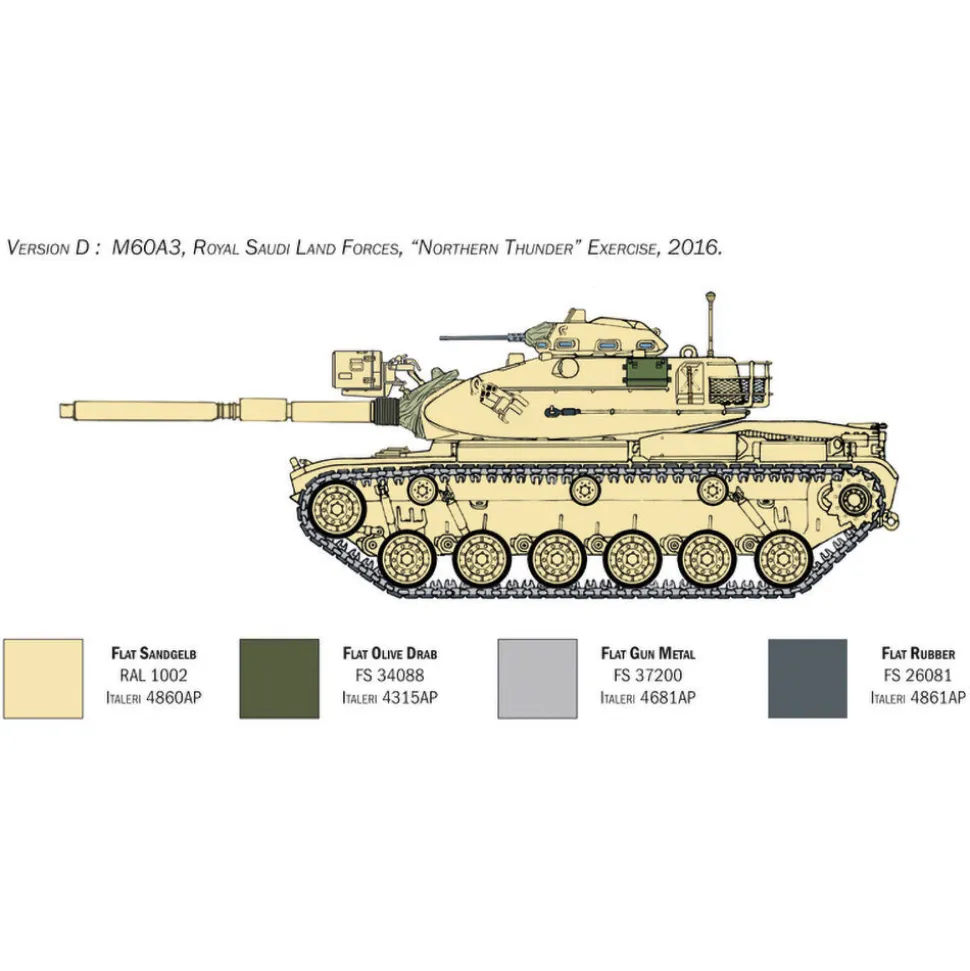 M60A3 Patton 1/35 Kit 1:35 Scale Plastic Model Kit by Italeri