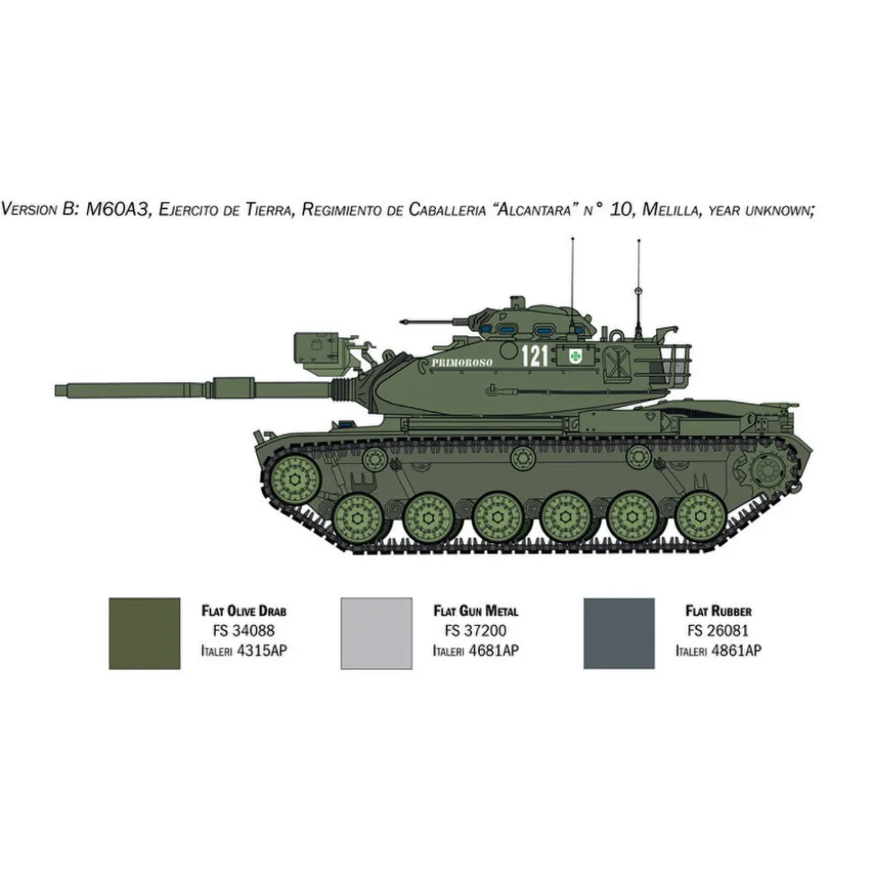 M60A3 Patton 1/35 Kit 1:35 Scale Plastic Model Kit by Italeri