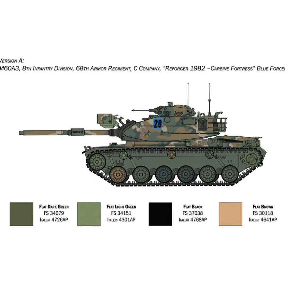 M60A3 Patton 1/35 Kit 1:35 Scale Plastic Model Kit by Italeri