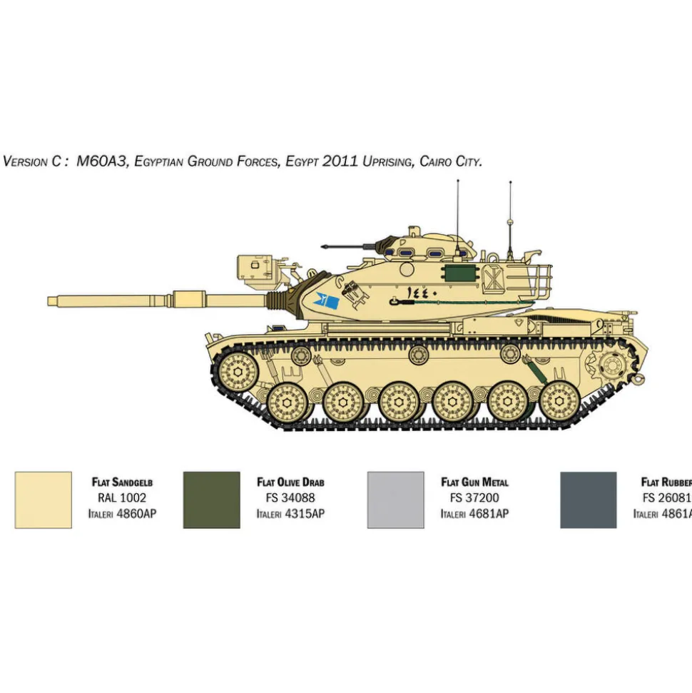 M60A3 Patton 1/35 Kit 1:35 Scale Plastic Model Kit by Italeri