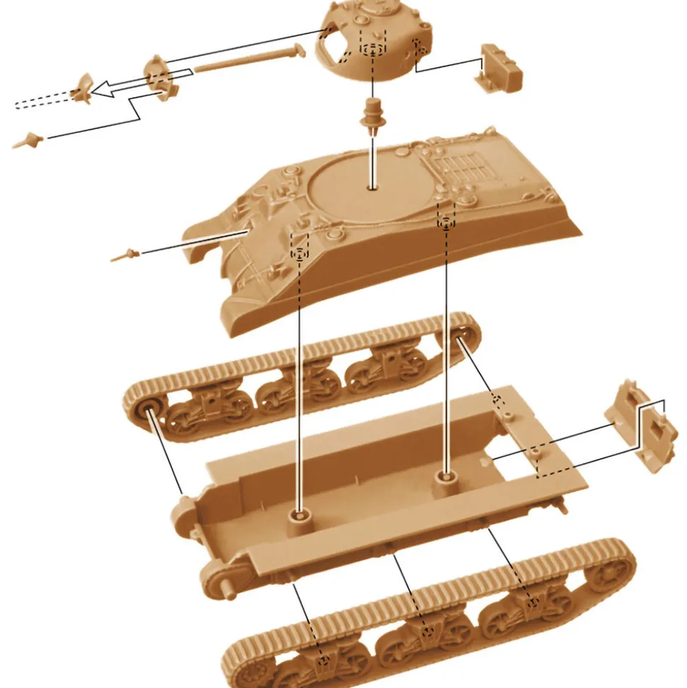 M4A2 Sherman III 1/72 Kit 1:72 Scale Plastic Model Kit by Italeri