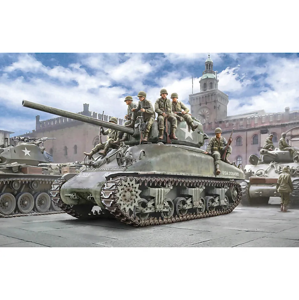 M4A1 Sherman with Infantry 1/35 Kit Italeri (6568s) 1:35 Scale Plastic by Italeri