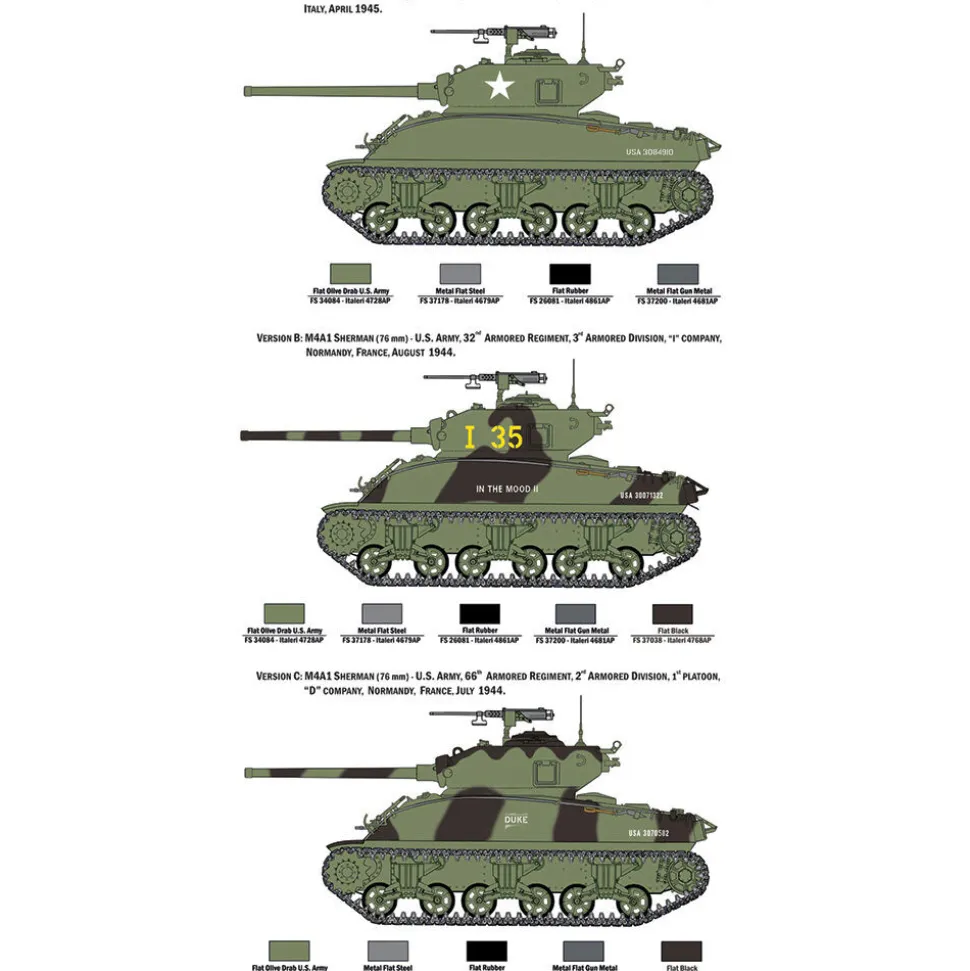 M4A1 Sherman with Infantry 1/35 Kit Italeri (6568s) 1:35 Scale Plastic by Italeri