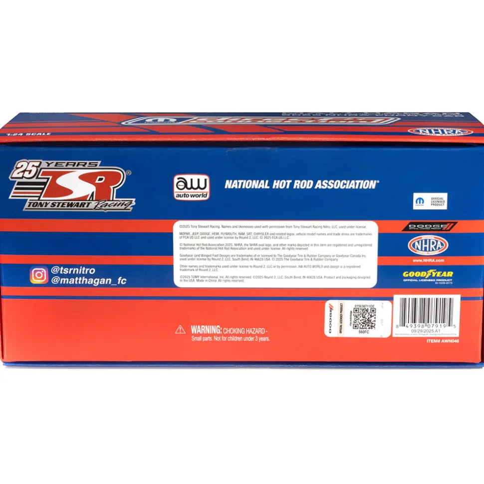 2025 Matt Hagan Direct Connection Dodge Charger Funny Car 1:24 Scale Diecast Model Car by Auto World