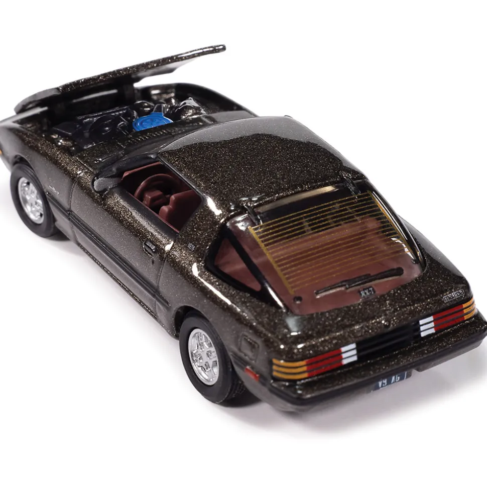 1985 Mazda RX-7 - V9 Metallic Silver 1:64 Scale Diecast Model Car by Johnny Lightning