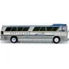 1964 MCI MC-5A Coach: Greyhound Gold Stripe 50th Anniversary 1:87 Scale Diecast Model Bus by Iconic Replicas