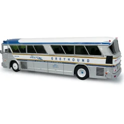 1964 MCI MC-5A Coach: Greyhound Gold Stripe 50th Anniversary 1:87 Scale Diecast Model Bus by Iconic Replicas