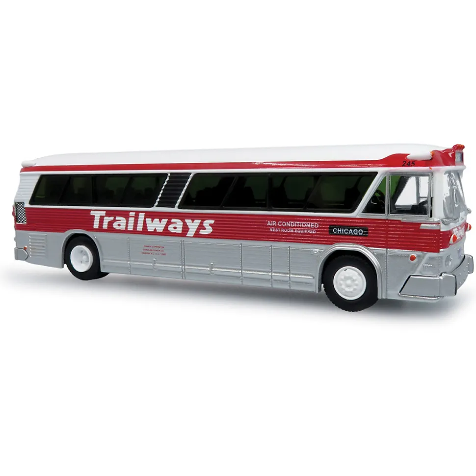 1964 MCI MC-5A Coach: Trailways 1:87 Scale Diecast Model Bus by Iconic Replicas