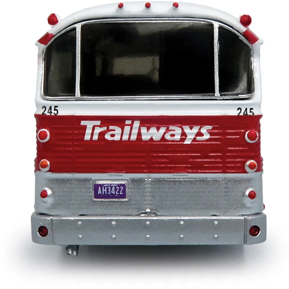 1964 MCI MC-5A Coach: Trailways 1:87 Scale Diecast Model Bus by Iconic Replicas