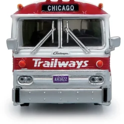 1964 MCI MC-5A Coach: Trailways 1:87 Scale Diecast Model Bus by Iconic Replicas
