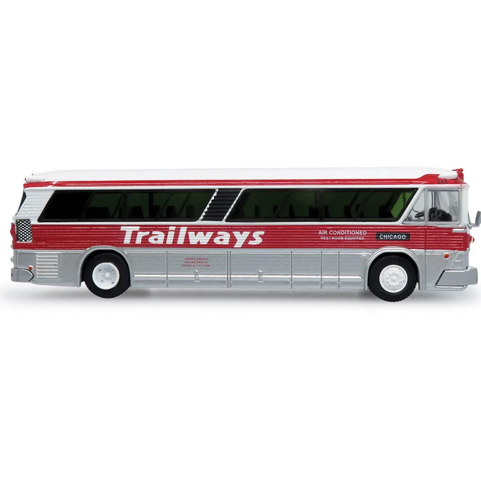 1964 MCI MC-5A Coach: Trailways 1:87 Scale Diecast Model Bus by Iconic Replicas
